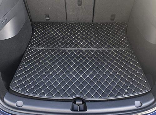 Custom Fit All Weather Heavy Duty Trunk Cargo Liner for 2020 Mercedes Benz GLB Class GLB 250 4 Matic 5 Seat Layout - Black 2D Flat