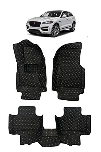 Custom Fit [Made in USA] All Weather Heavy Duty Full Coverage Floor Mat Floor Protection [Front and Rear] for 2016 2017 2018 2019 2020 Jaguar F-Pace - Black Single Layer