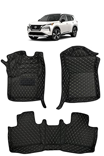 Custom Fit [Made in USA] All Weather Heavy Duty Full Coverage Floor Mat Floor Protection [Front and Rear] comptaible for 2021 2022 Nissan Rogue SUV - Black Single Layer