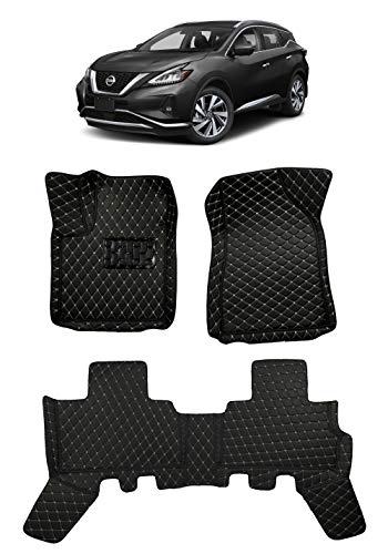 Custom Fit [Made in USA] All Weather Heavy Duty Full Coverage Floor Mat Floor Protection [Front and Rear] for 2015 2016 2017 2018 2019 2020 2021 Nissan Murano SUV - Black Single Layer