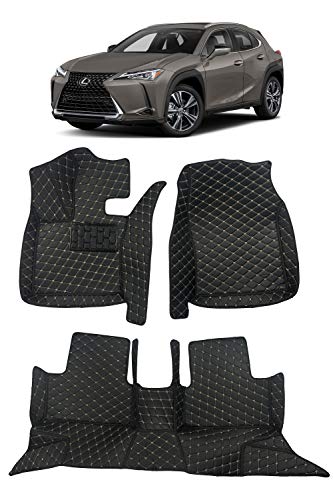 Custom Fit [Made in USA] All Weather Heavy Duty Full Coverage Floor Mat Floor Protection [Front and Rear] for 2019 2020 Lexus UX SUV UX250 UX250h - Black Single Layer