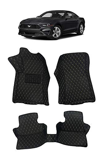 Custom Fit [Made in USA] All Weather Heavy Duty Full Coverage Floor Mat Floor Protection [Front and Rear] for 2015 2016 2017 2018 2019 2020 Ford Mustang - Black Single Layer