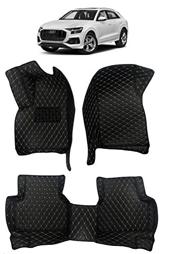 Custom Fit [Made in USA] All Weather Heavy Duty Full Coverage Floor Mat Floor Protection [Front and Rear] for 2019 2020 2021 Audi Q8 SUV - Black Single Layer