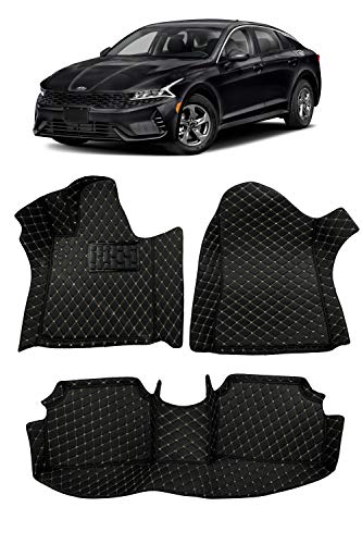 Custom Fit [Made in USA] All Weather Heavy Duty Full Coverage Floor Mat Floor Protection [Front and Rear] for 2021 Kia K5 Sedan Non Hybrid - Black Single Layer