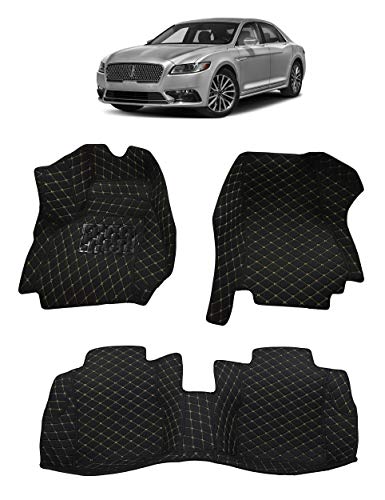 Custom Fit [Made in USA] All Weather Heavy Duty Full Coverage Floor Mat Floor Protection [Front and Rear] for 2017 2018 2019 2020 Lincoln Continental Sedan - Black Single Layer