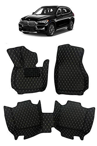 Custom Fit [Made in USA] All Weather Heavy Duty Full coverage Floor Mat Floor Protection [Front and Rear] for 2016 2017 2018 2019 2020 2021 BMW X1 SUV - Black Single Layer