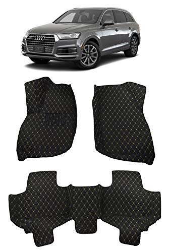 Custom Fit [Made in USA] All Weather Heavy Duty Full Coverage Floor Mat Floor Protection [Front and Rear] for 2017 2018 2019 2020 Audi Q7 SUV - Black Single Layer