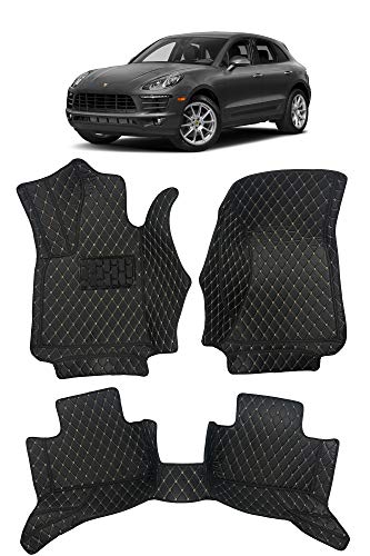 Custom Fit [Made in USA] All Weather Heavy Duty Full Coverage Floor Mat Floor Protection [Front and Rear] for 2014 2015 2016 2017 2018 2019 2020 2021 Porsche Macan - Black Single Layer