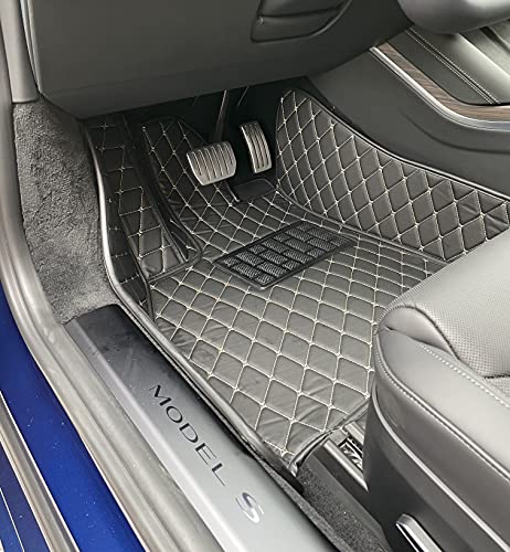 Custom Fit [Made in USA] All Weather Heavy Duty Full Coverage Floor Mat Floor Protection [Front and Rear] comptaible for 2020 2021 2022 Hyundai Palisade 7 Seat SUV - Black Single Layer