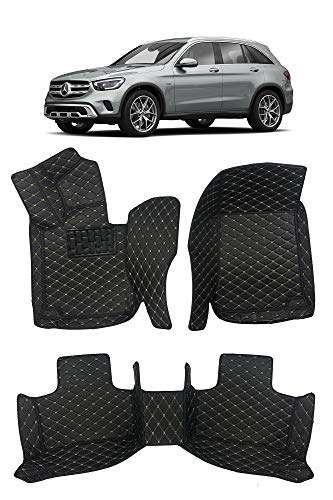 Custom Fit [Made in USA] All Weather Heavy Duty Full Coverage Floor Mat Floor Protection [Front and Rear] for 2016 2017 2018 2019 2020 2021 Mercedes Benz GLC Class GLC300 - Black Single Layer