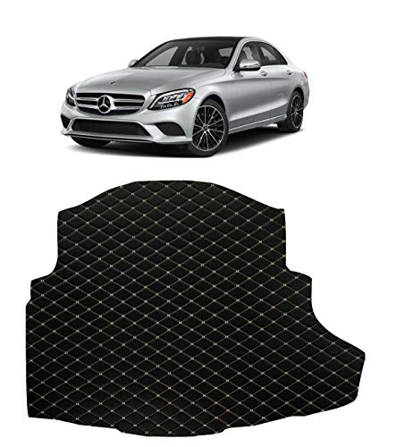 Custom Fit All Weather Heavy Duty Trunk Cargo Liner for 2015 2016 2017 2018 2019 2020 Mercedes Benz C Class C300 4 Matic - Black 2D Flat