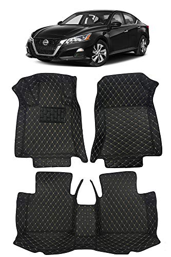 Custom Fit [Made in USA] All Weather Heavy Duty Full Coverage Floor Mat Floor Protection [Front and Rear] for 2019 2020 2021 Nissan Altima Sedan - Black Single Layer