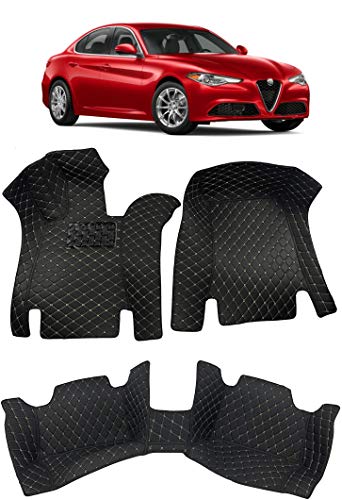 Custom Fit [Made in USA] All Weather Heavy Duty Full Coverage Floor Mat Floor Protection [Front and Rear] for 2017 2018 2019 2020 2021 Alfa Romeo Giulia Sedan -Black Single Layer